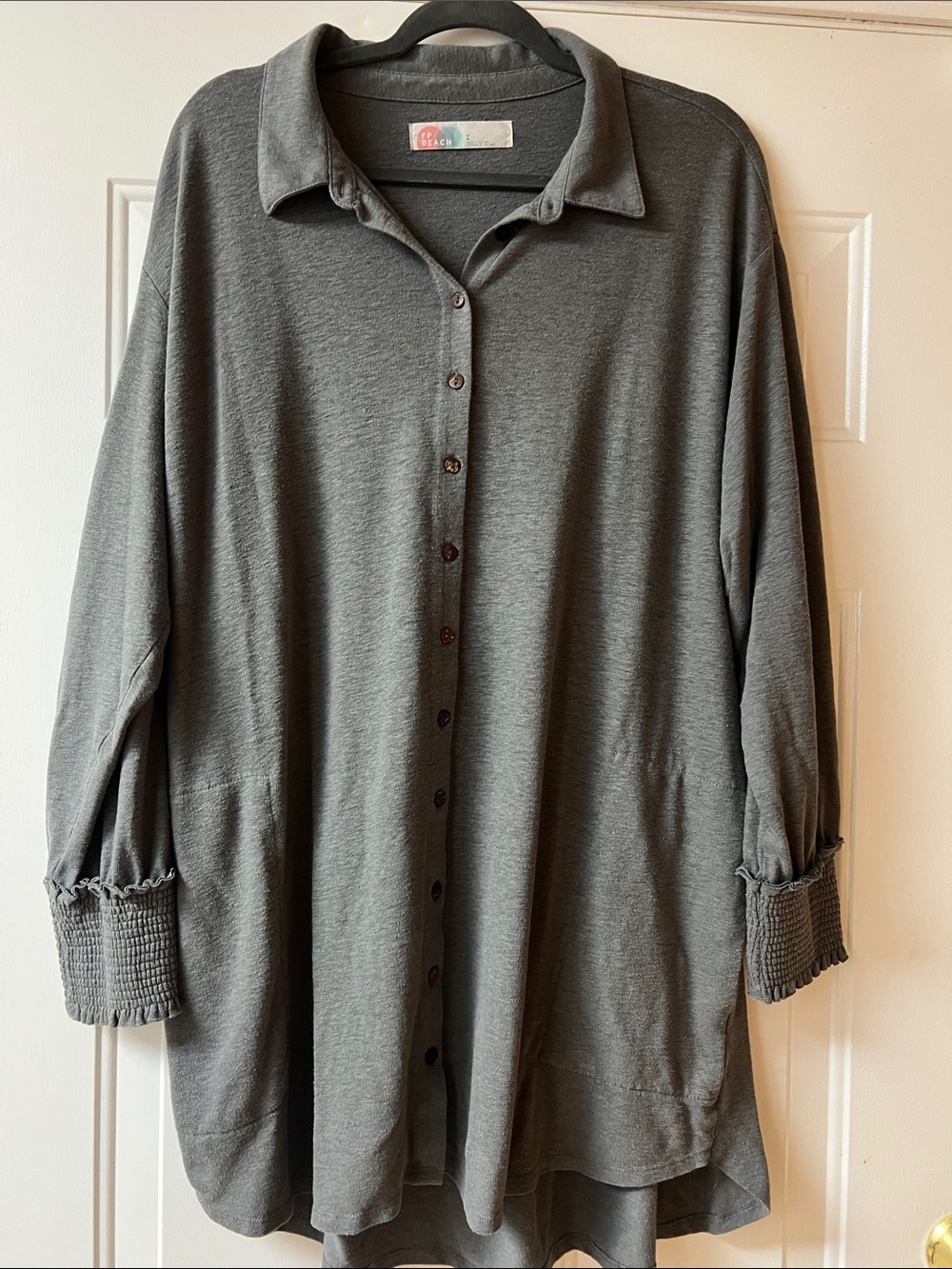 Free People Beach Promenade Mini Shirt Dress Relaxed Cruise Resort Wear